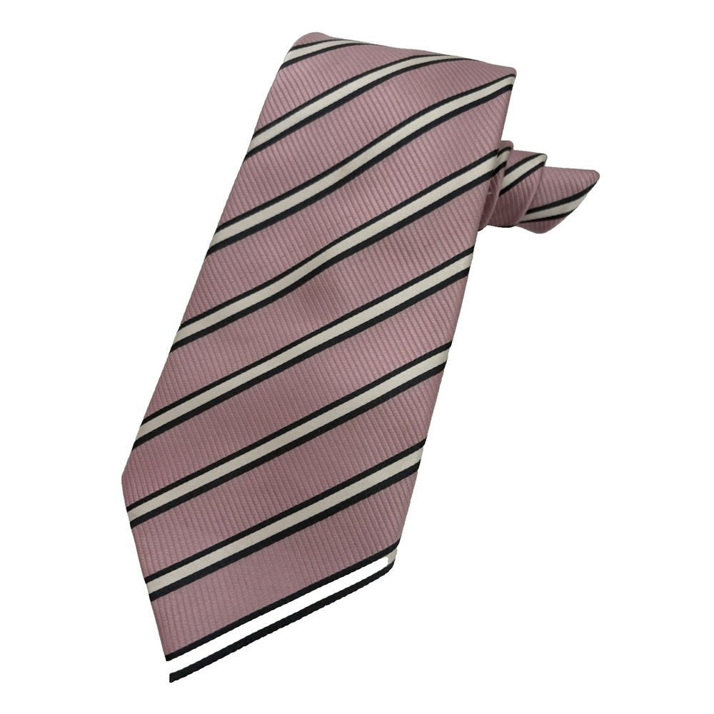 Donald Trump Tie Pink 100% Silk Signature Collection Luxury Striped Hand